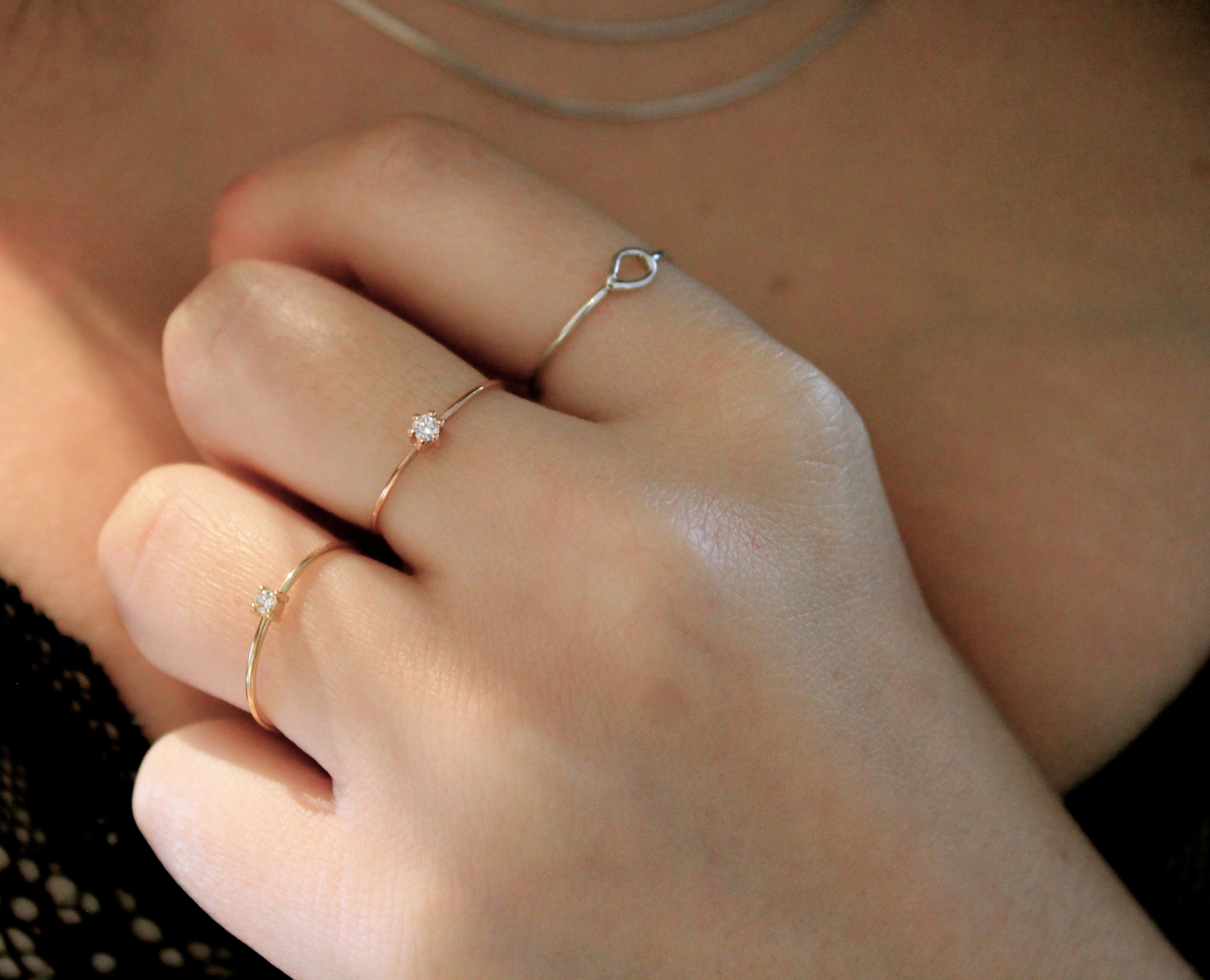 Anillo Solitario Diamante en Oro 18 Kts