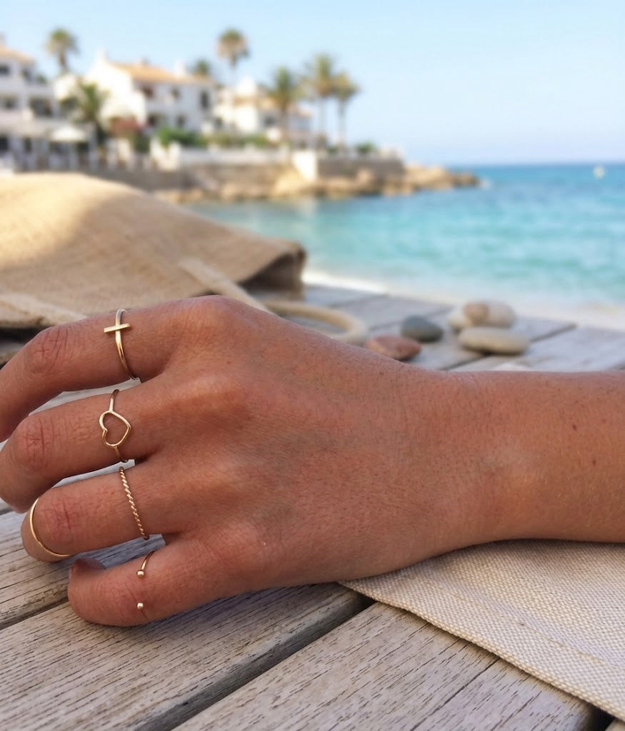 Anillo Dos Bolas Separadas en Oro 18k