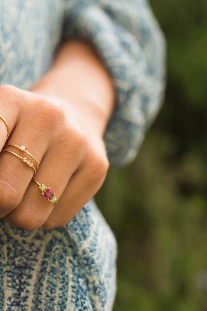 Anillo Solitario Diamante en Oro 18 Kts