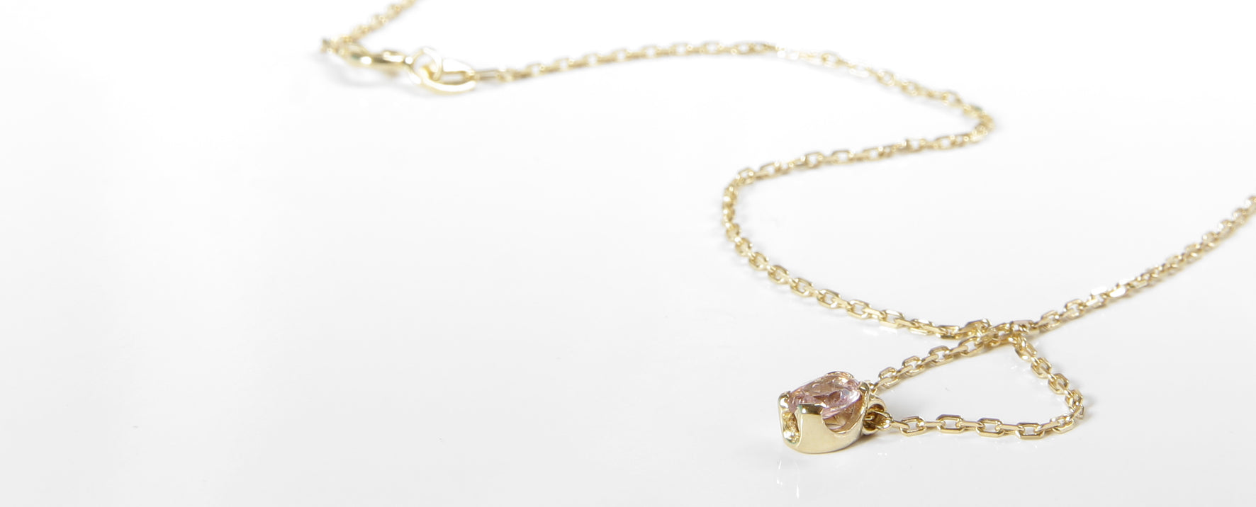 Collar oro 18kts Turmalina rosa