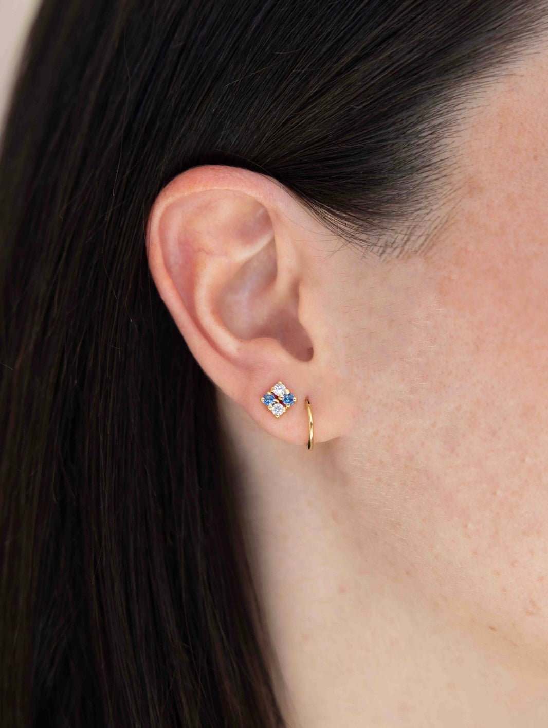 Pendientes Zafiros Square Oro amarillo 18kts