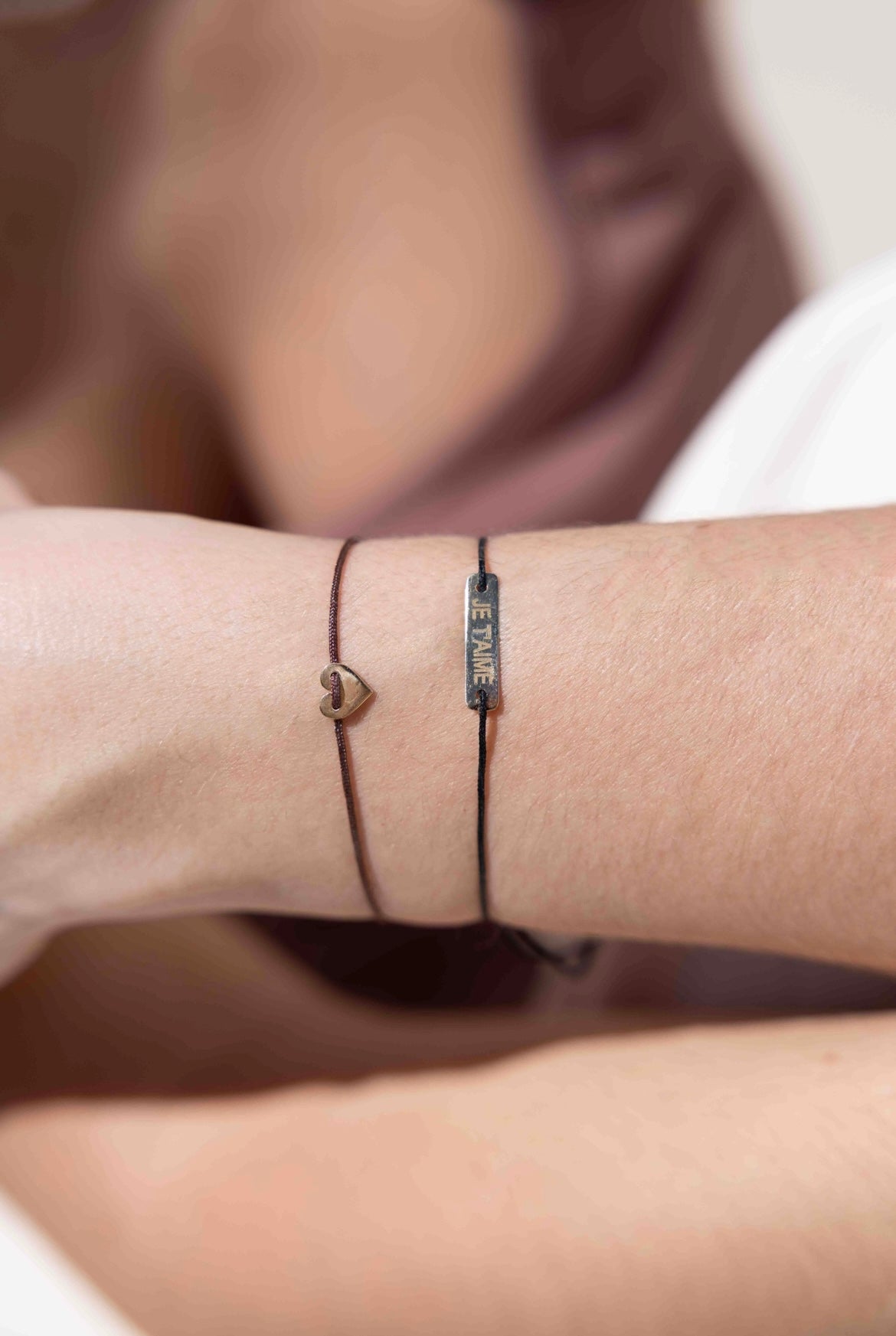 Wristband Heart cuero y oro 18k