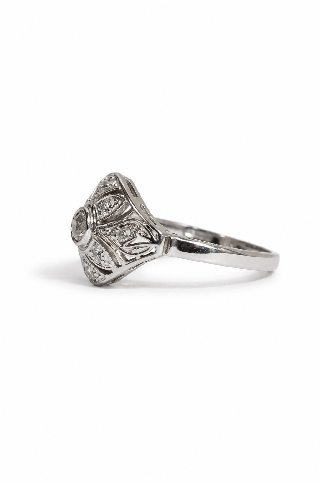 Art Deco Oro Blanco Diamantes