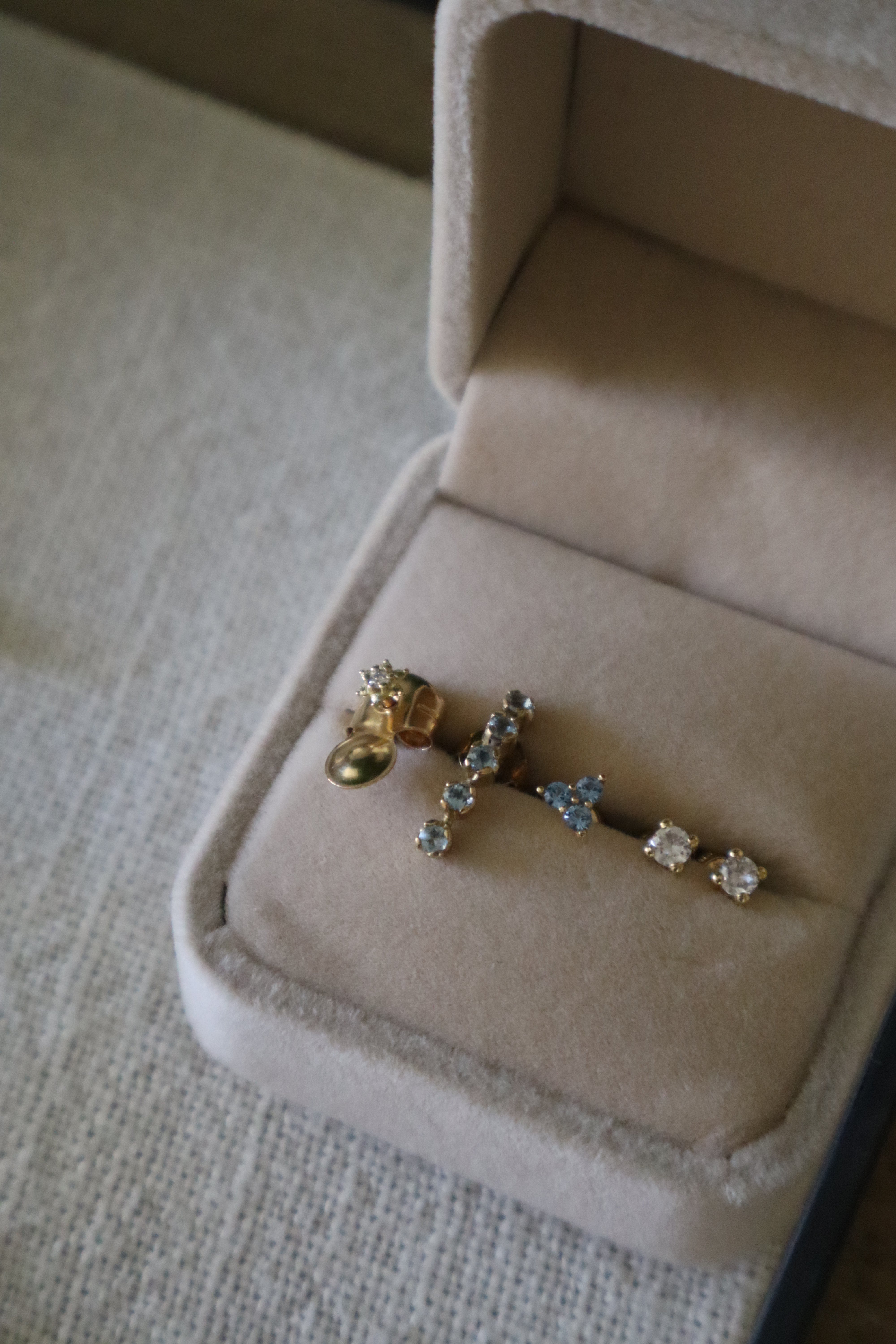 Pendientes Aguamarinas Trebol Oro 18 kt