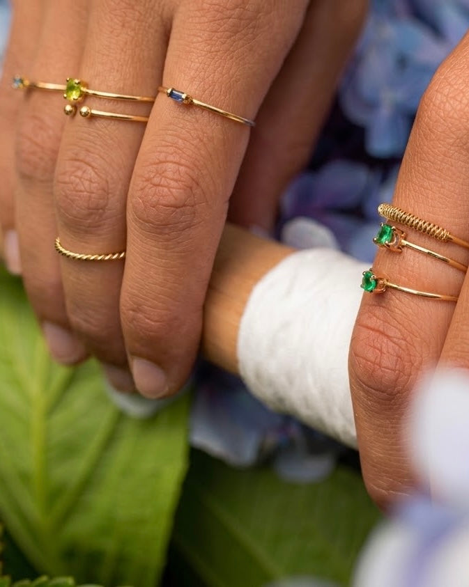 Anillo Dos Bolas Separadas en Oro 18k