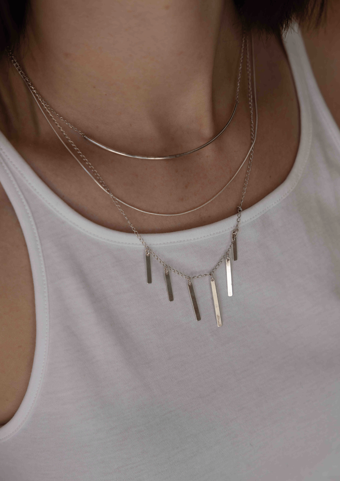 Collar barras plata 925