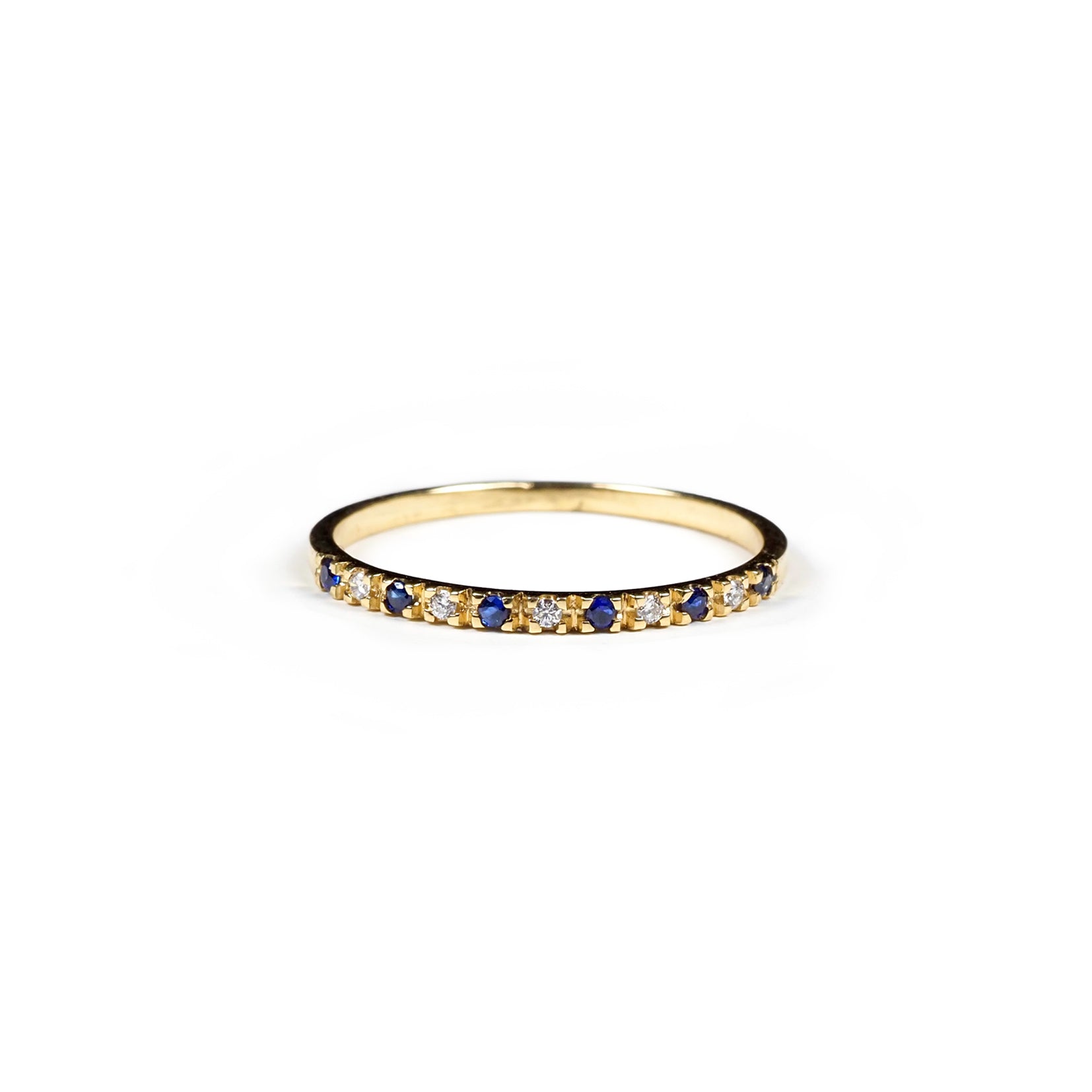 Anillo Royal zafiros diamantes Oro 18kts
