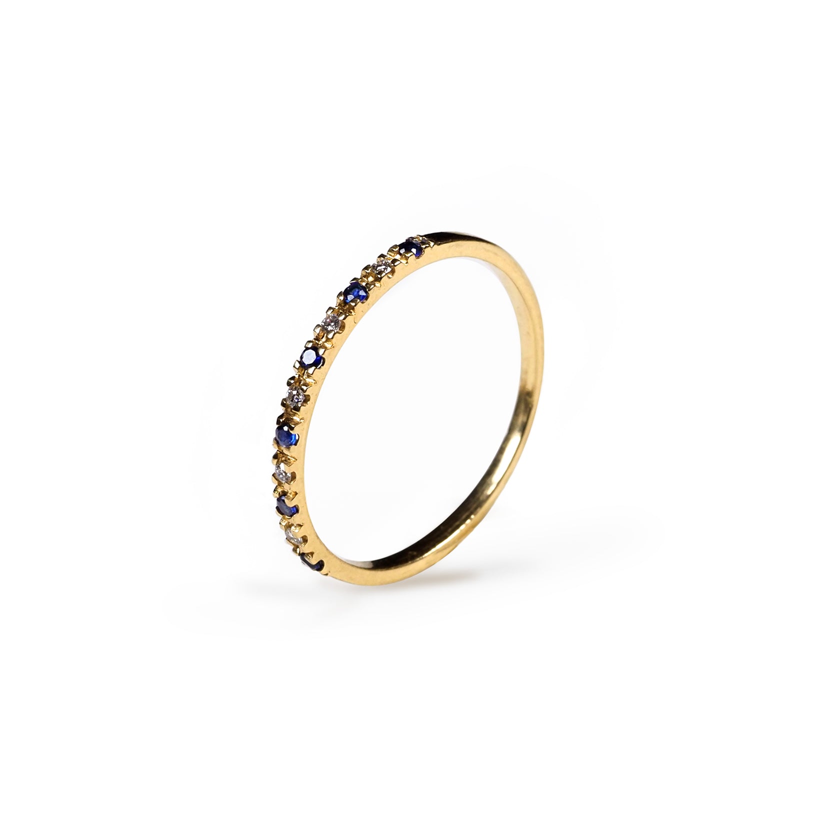 Anillo Royal zafiros diamantes Oro 18kts