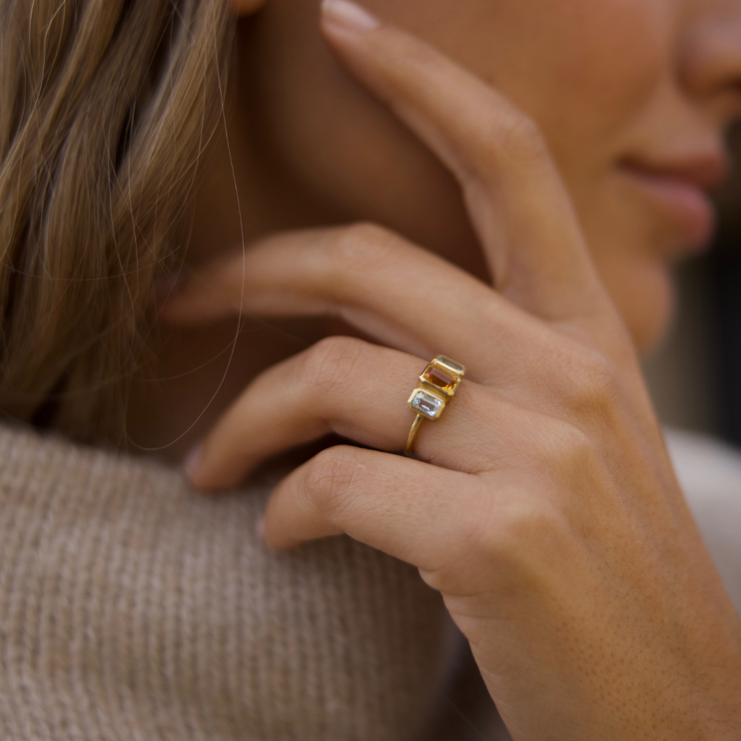 Anillo citrino Oro 18kt
