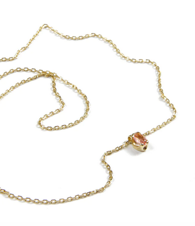 Collar oro 18kts Turmalina rosa