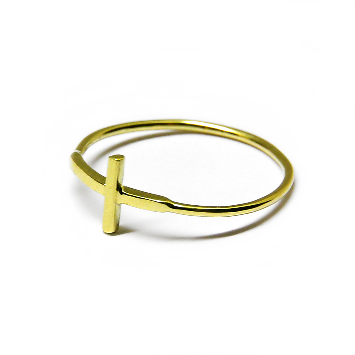 Anillo cruz oro amarillo