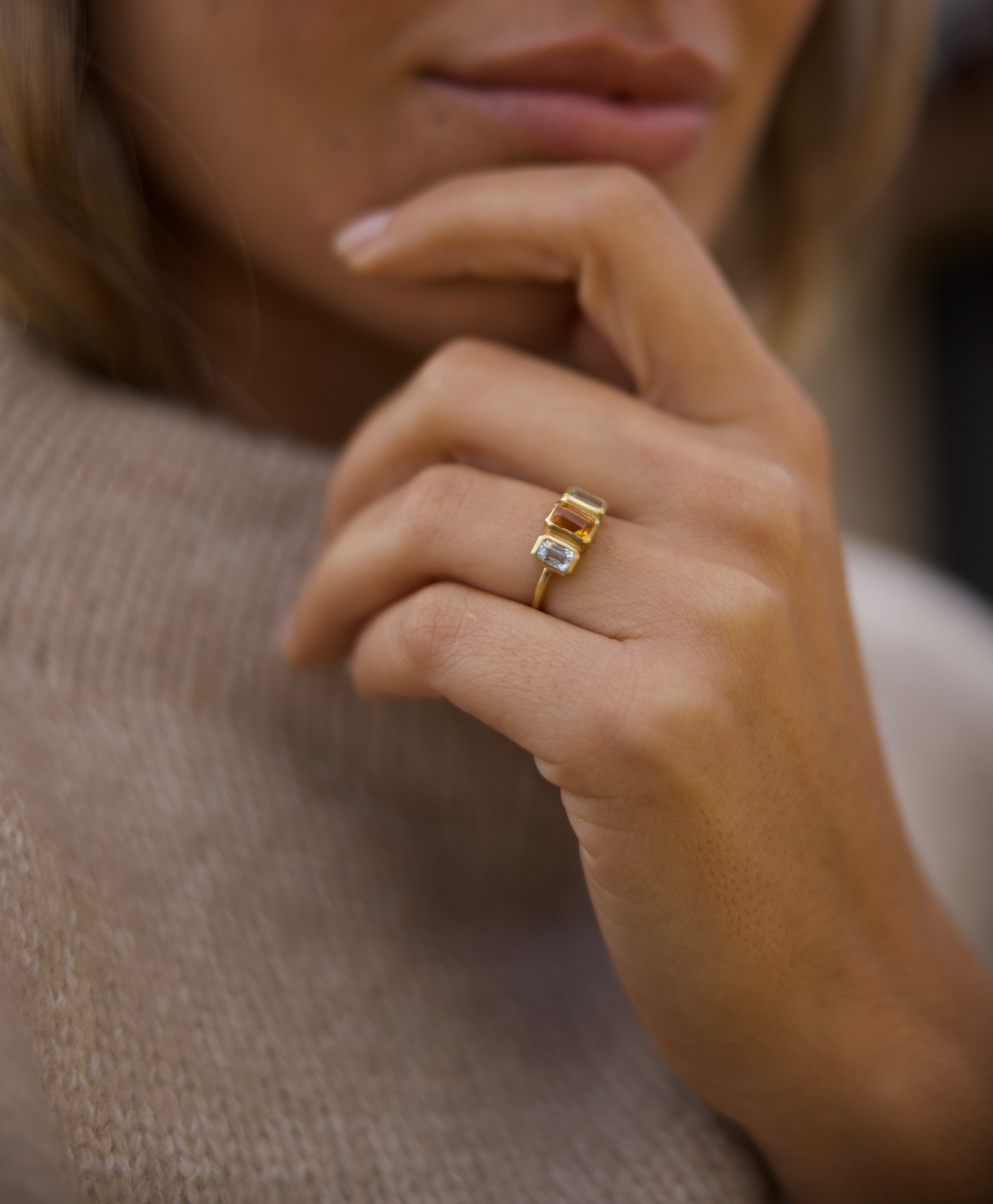 Anillo citrino Oro 18kt