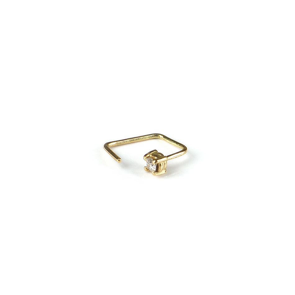 Pendiente Individual en U Diamante 18kt