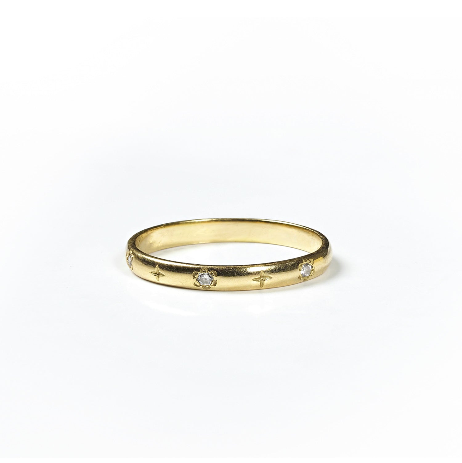 Anillo estrella - flor diamante Oro 18kt