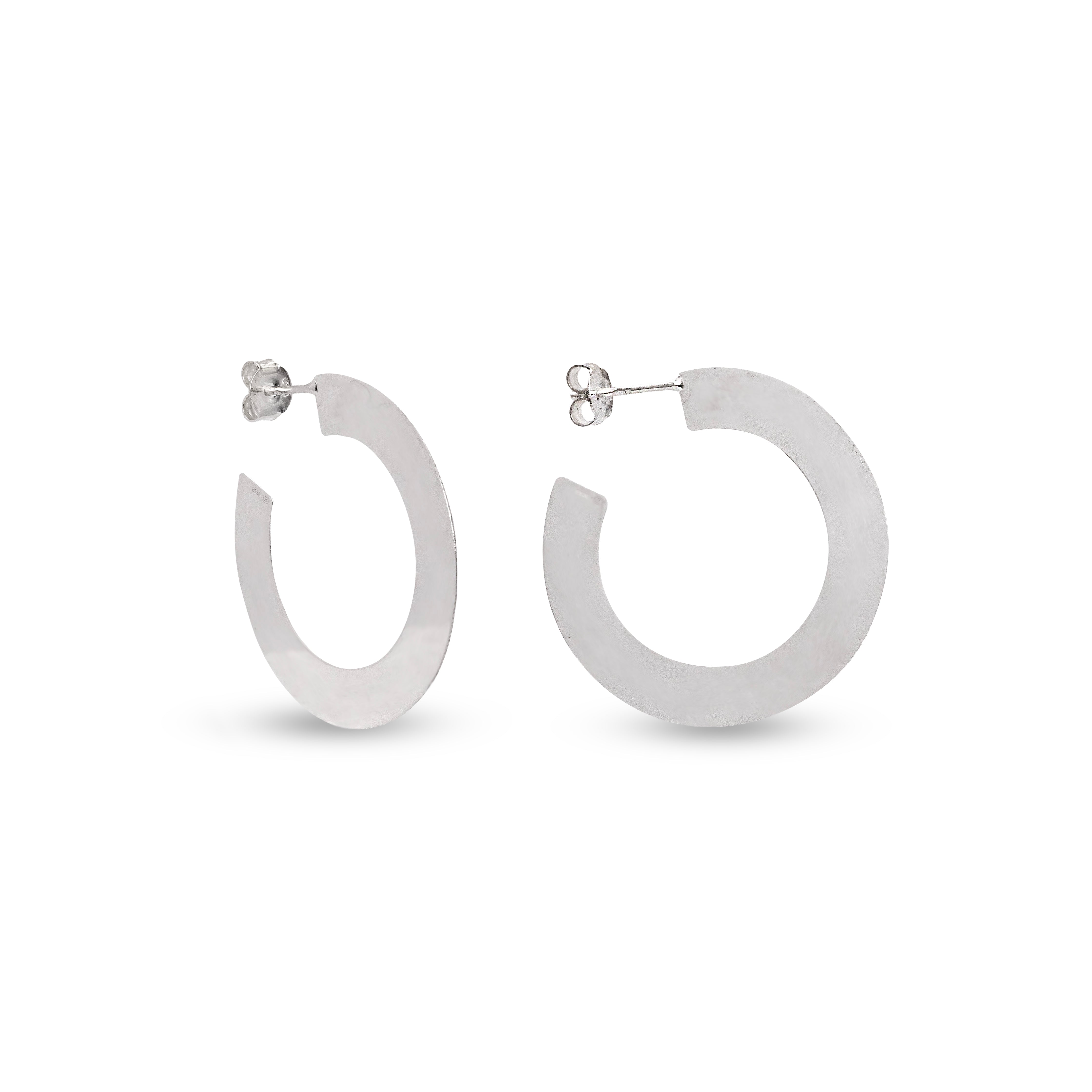 Pendientes aro plano plata 925