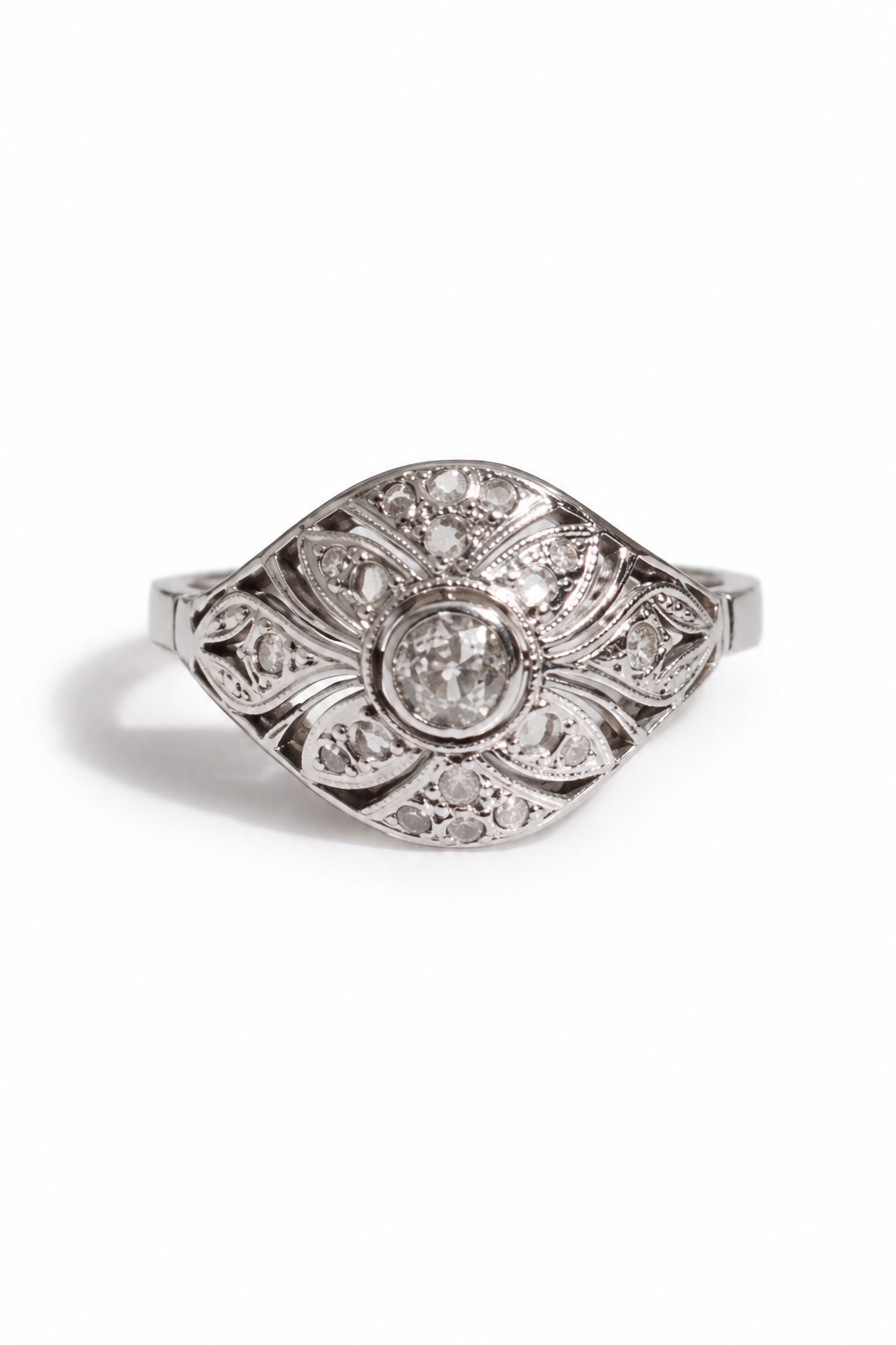 Art Deco Oro Blanco Diamantes