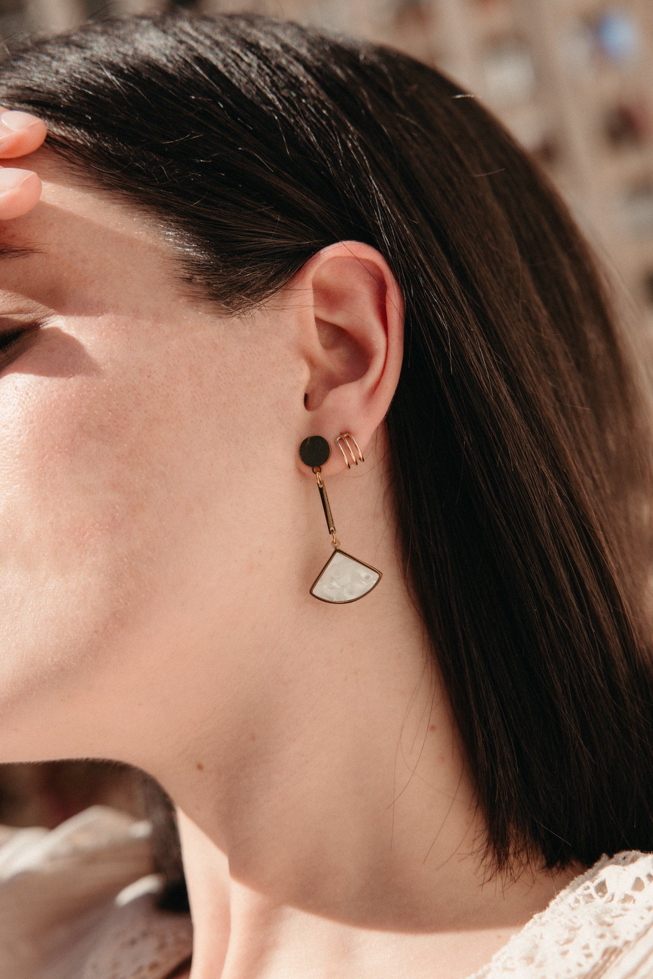 Pendientes colgante Nacar