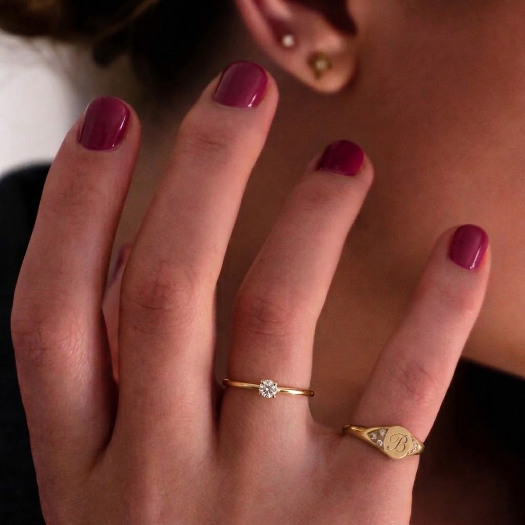 Anillo Solitario Diamante en Oro 18 Kts