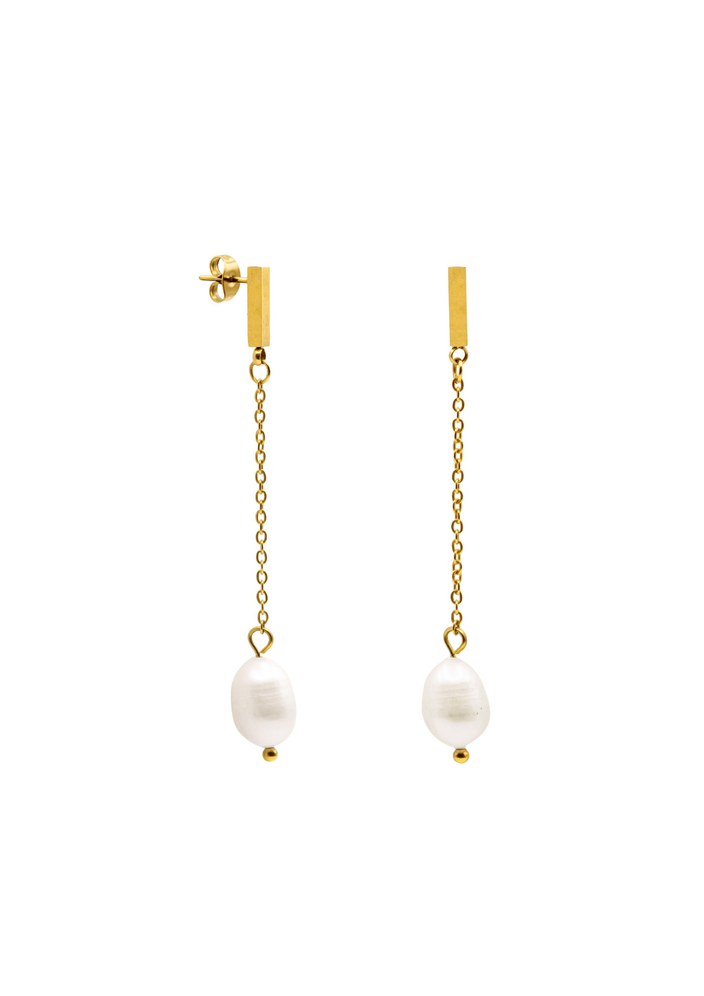 Pendientes cadena con perlas
