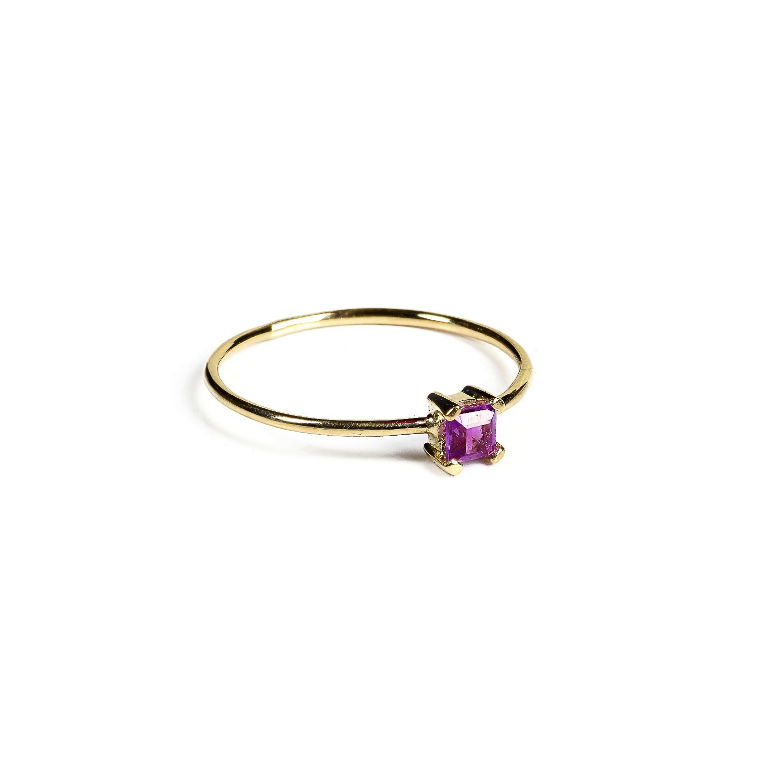 Anillo amatista cuadrada Oro 18kts