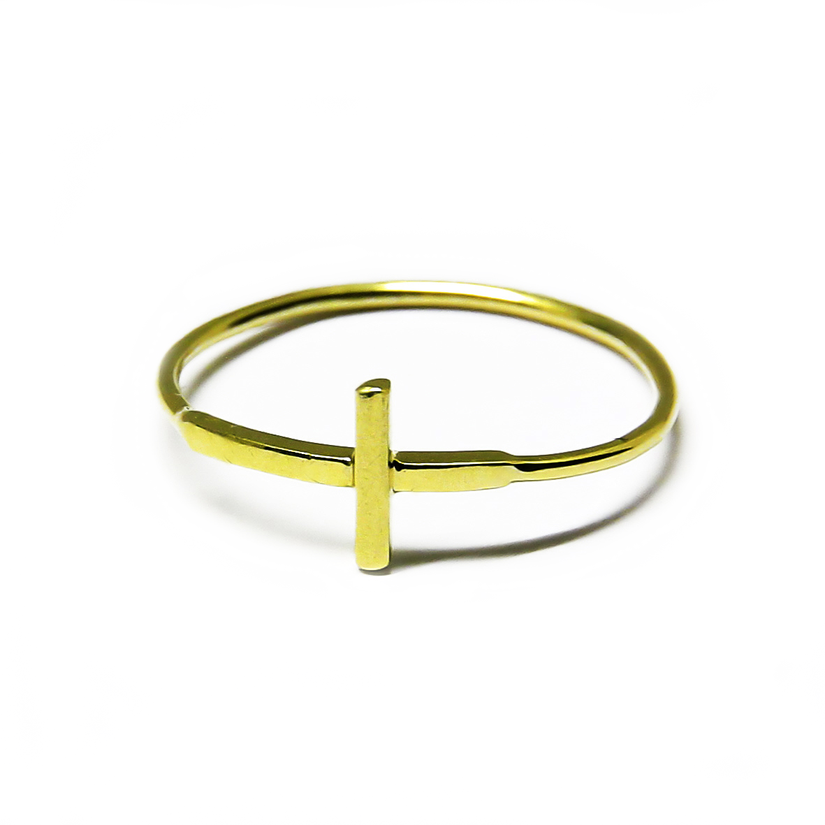 Anillo cruz oro amarillo