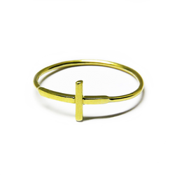 Anillo cruz oro amarillo