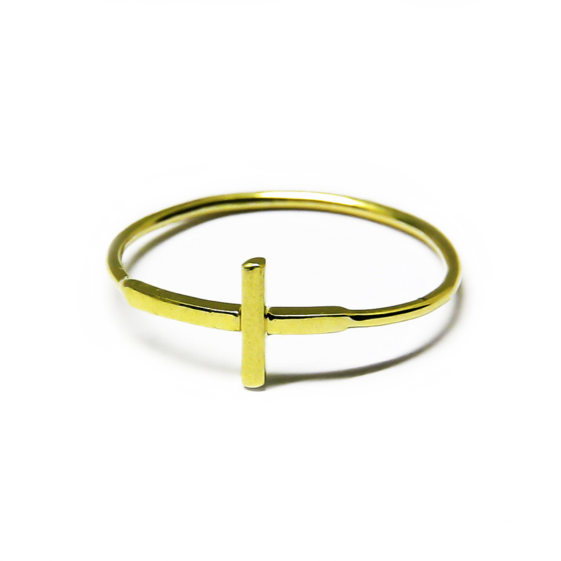 Anillo cruz oro amarillo