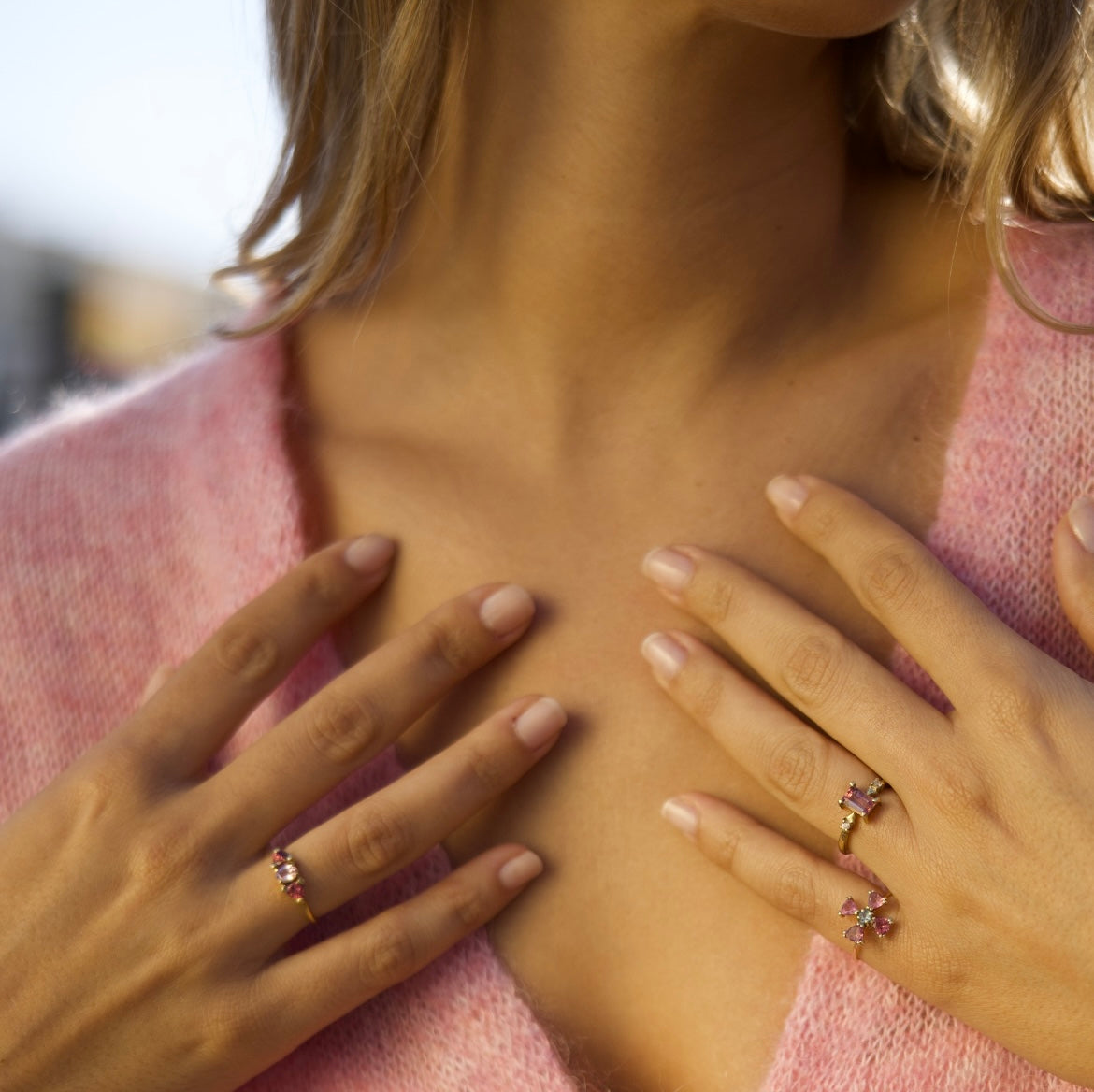 Anillo Trillón Rosa oro 18kt