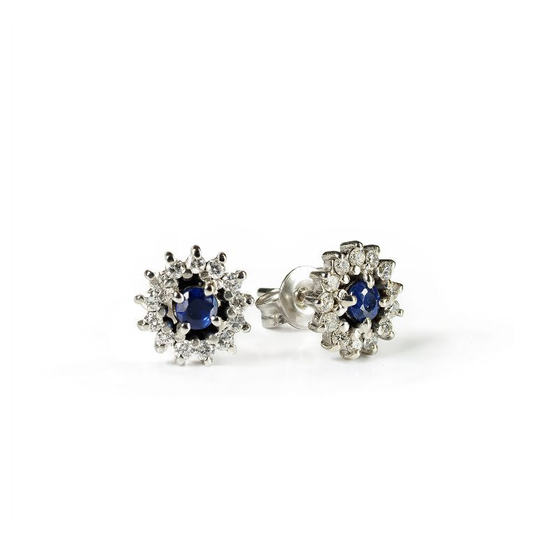 Pendientes Margarita zafiro diamantes