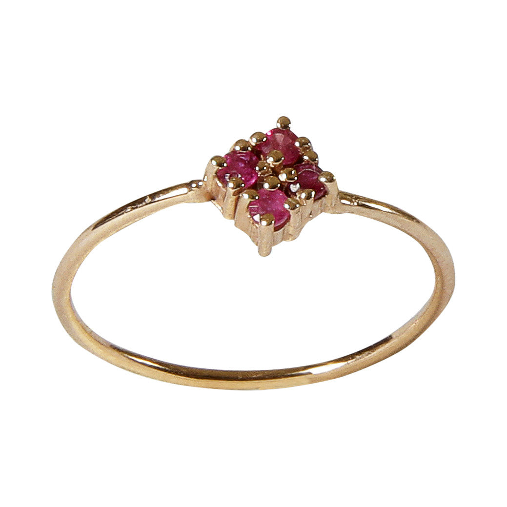 Anillo en Oro Rosa con Rubis | Minimal | Small Branch Joyería Online