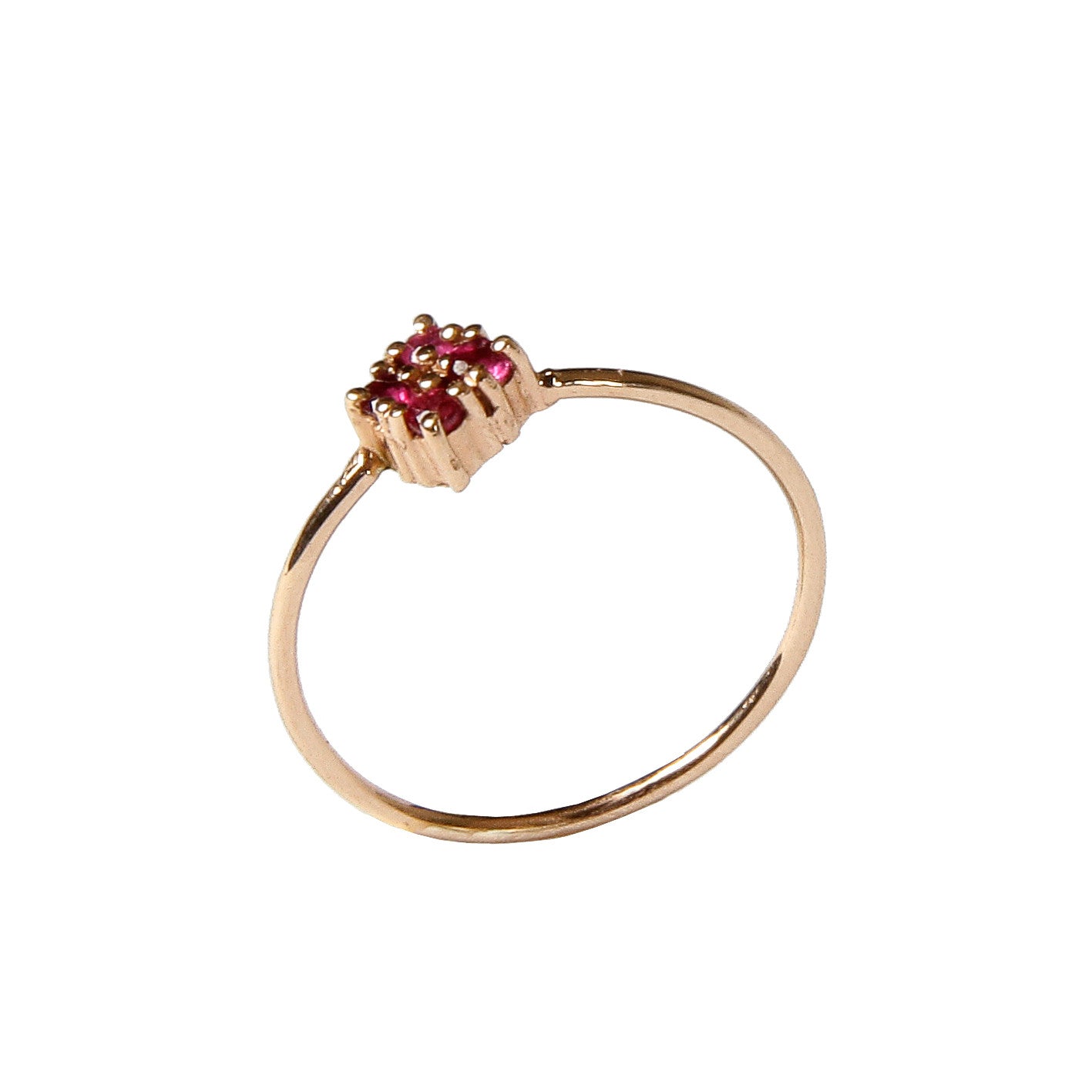 Anillo en Oro Rosa con Rubis | Minimal | Small Branch Joyería Online España