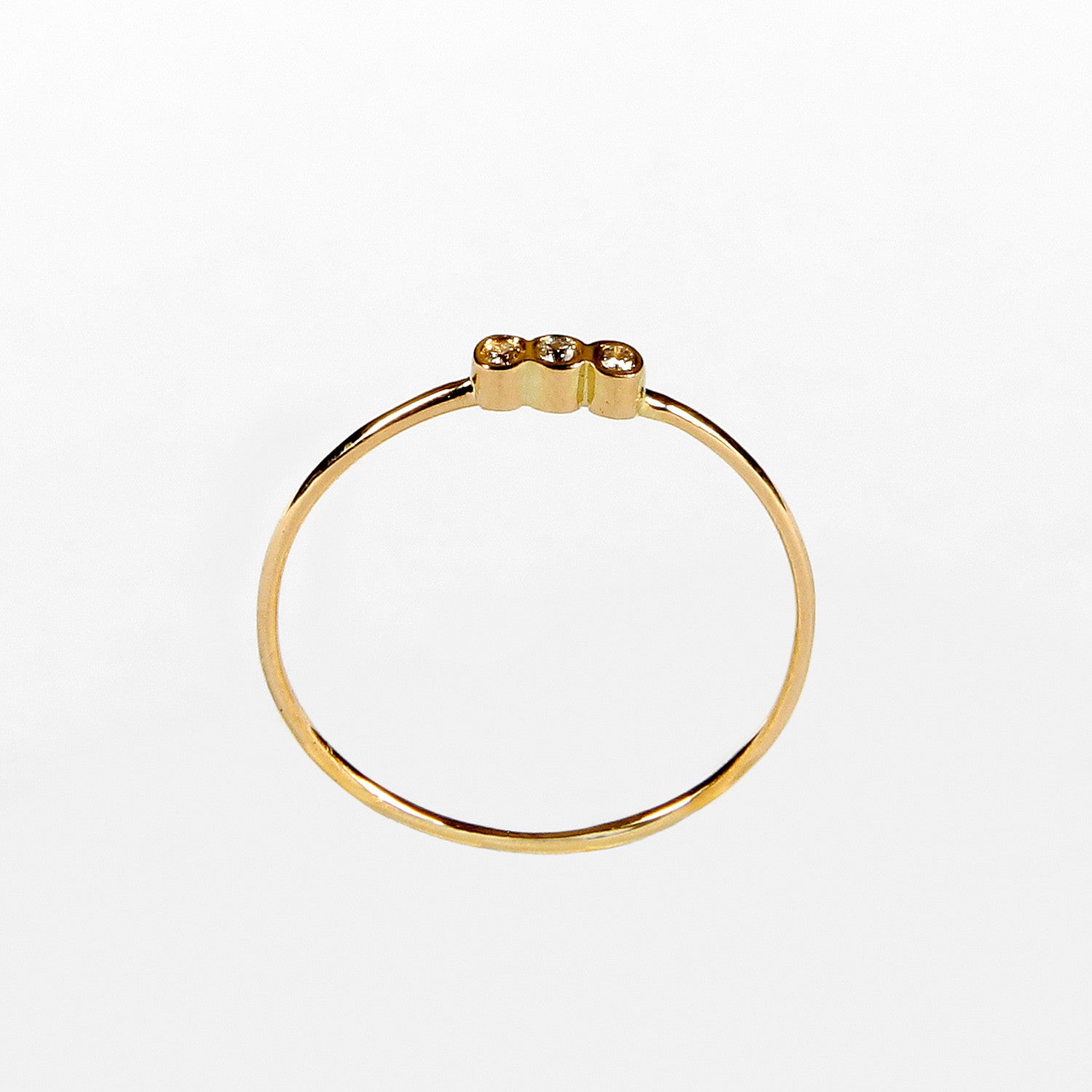 Anillo con Tres Diamantes en Oro Amarillo 18 K Joyería Online Bodas Anillo Compromiso