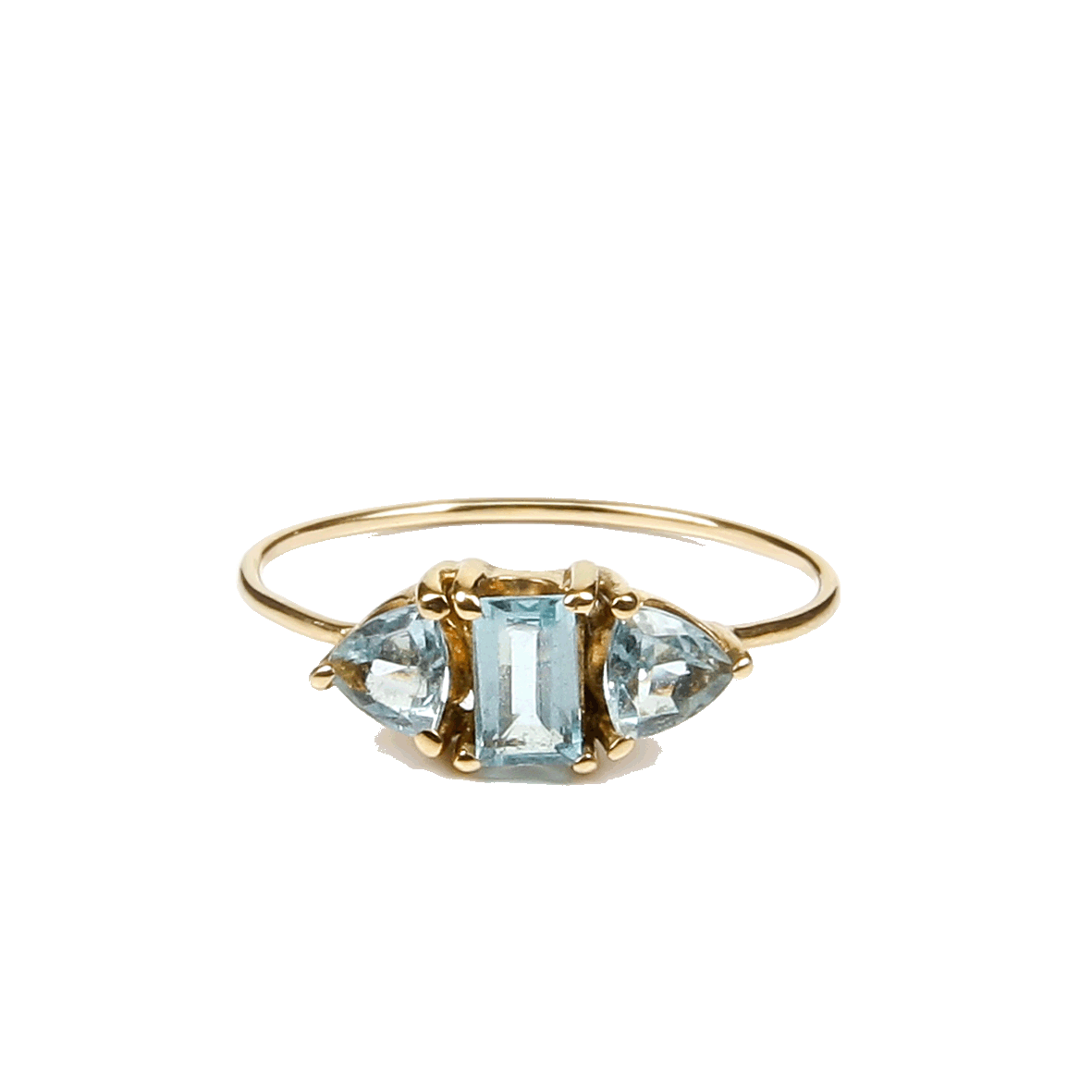 Anillo Trillion en oro 18k