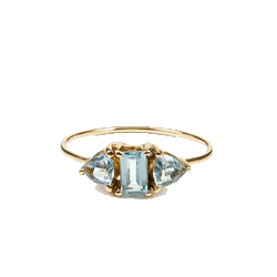Anillo Trillion en oro 18k