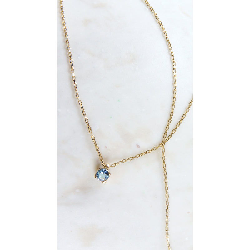 Collar 18k gold aquamarine