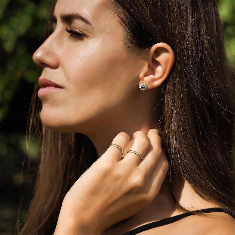 Pendientes Margarita zafiro diamantes