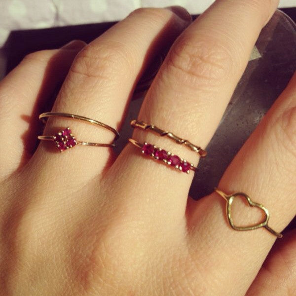 Rubíes Rombo en Oro amarillo 18K