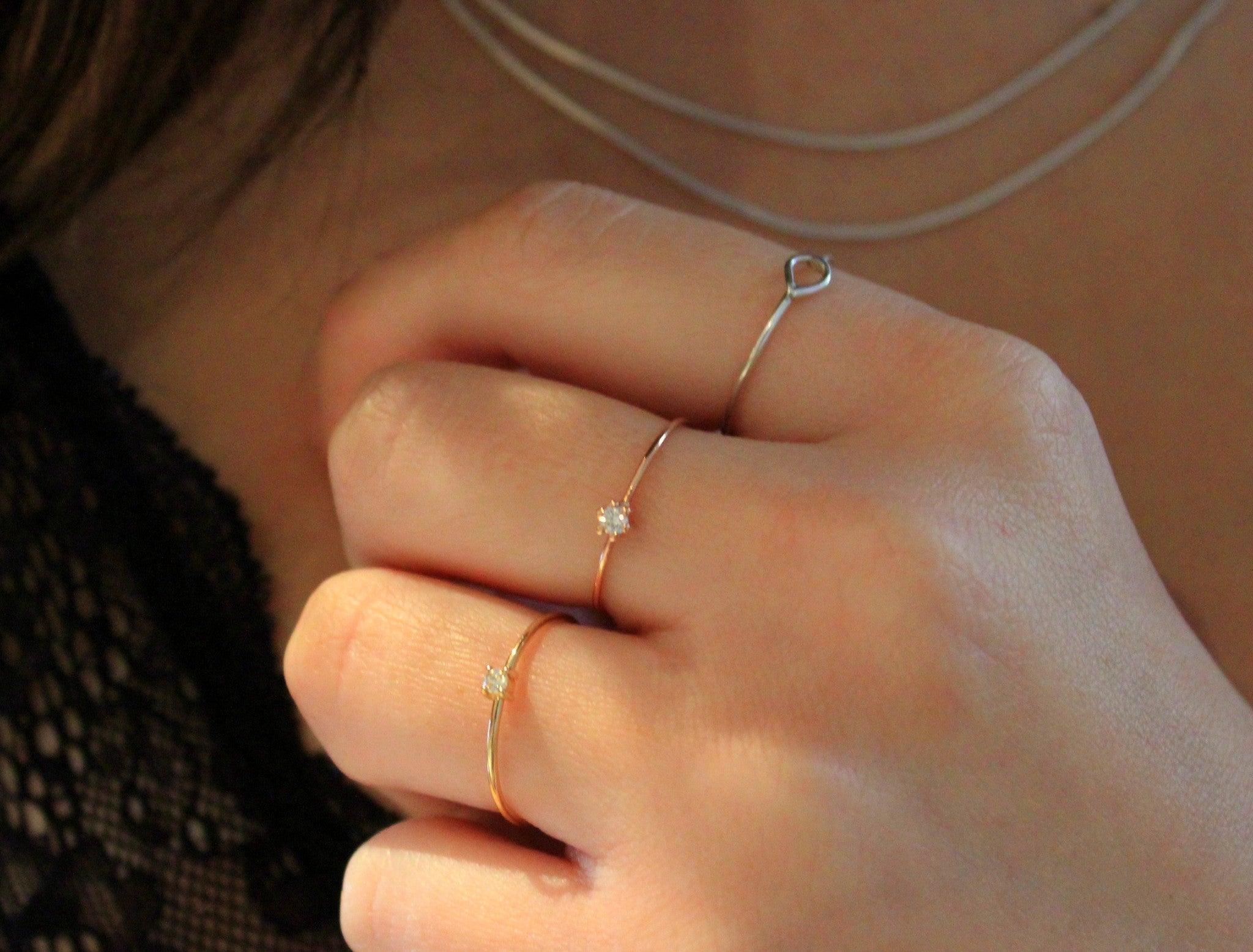 Anillo Gota en Plata de Ley